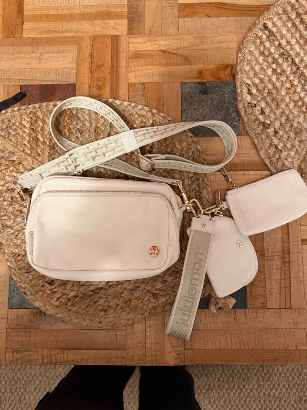 lululemon athletica Cream Crossbody with Detachable Pouches and Branded Strap